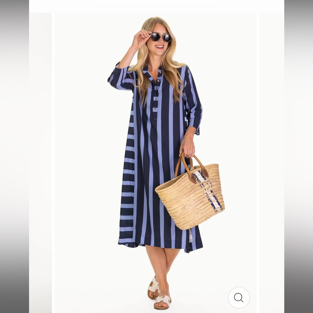 Duffield Lane Blue Navy Sky Stripe Rowan Tunic